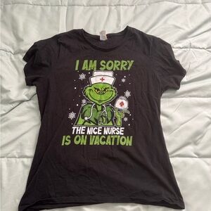 Black Graphic T-Shirt with Green Cartoon Print